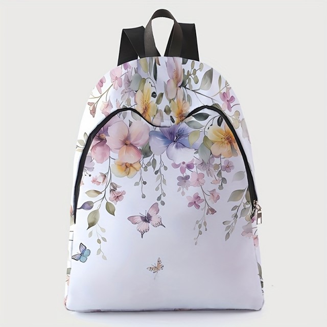 Eleganten nahrbtnik s cvetličnim vzorcem in metulji