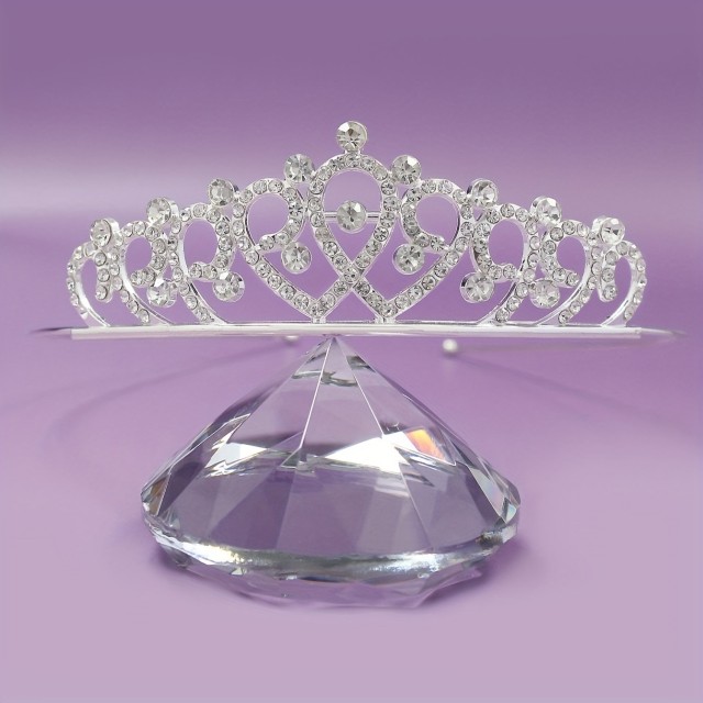 Čudovita poročna krona tiara v srebrni barvi 