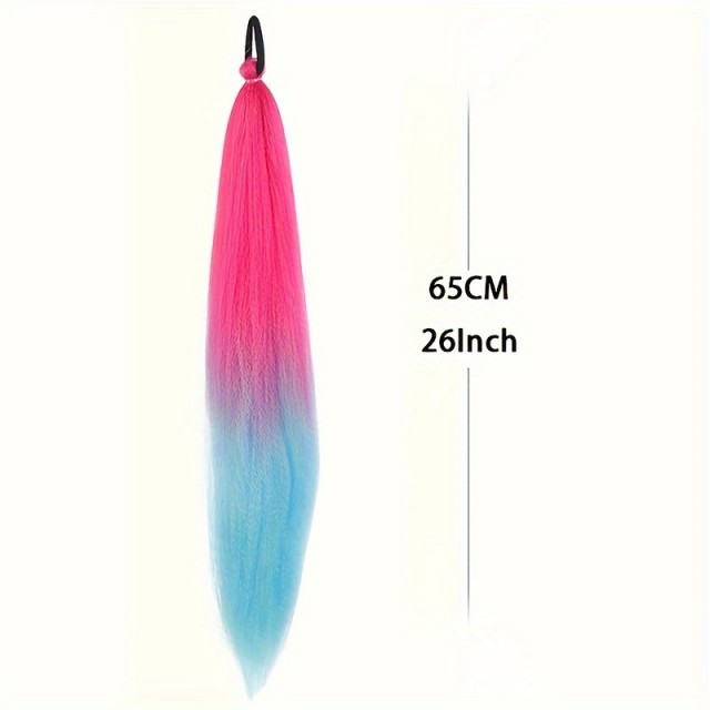 Pisani lasni podaljšek za kite – roza in moder ombre, 65 cm