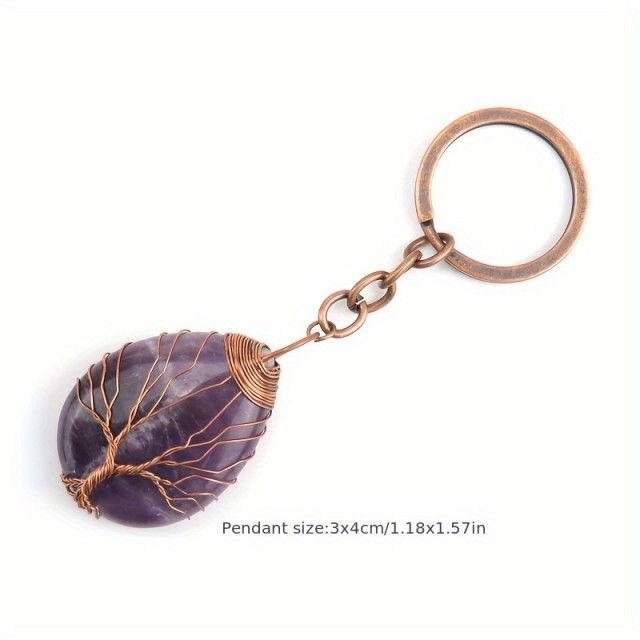 Obesek za ključe Drevo Življenja ZELENI AVENTURIN