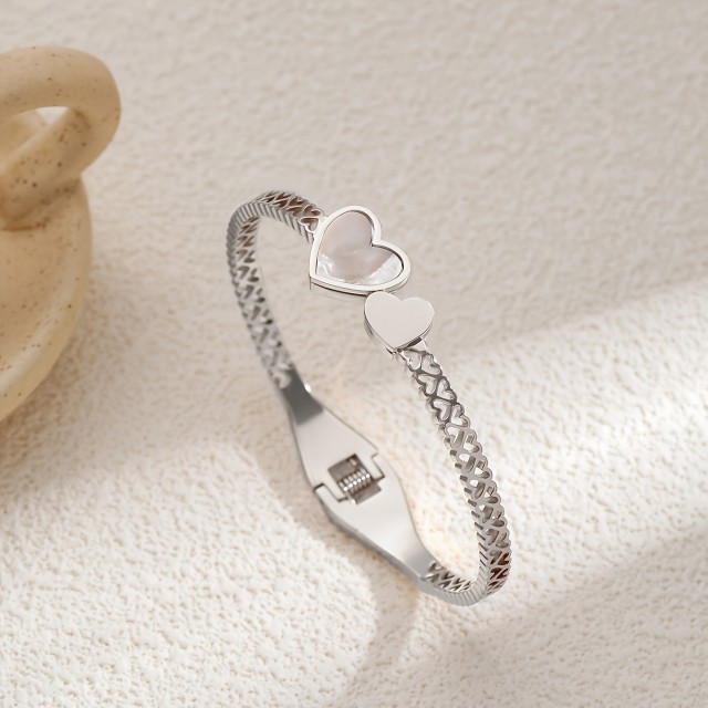 Elegantna zapestnica z dvojnim srcem v 2 barvah