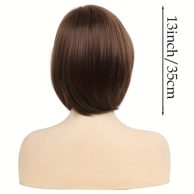 Srednja ženska lasulja v bakreno rjavi barvi