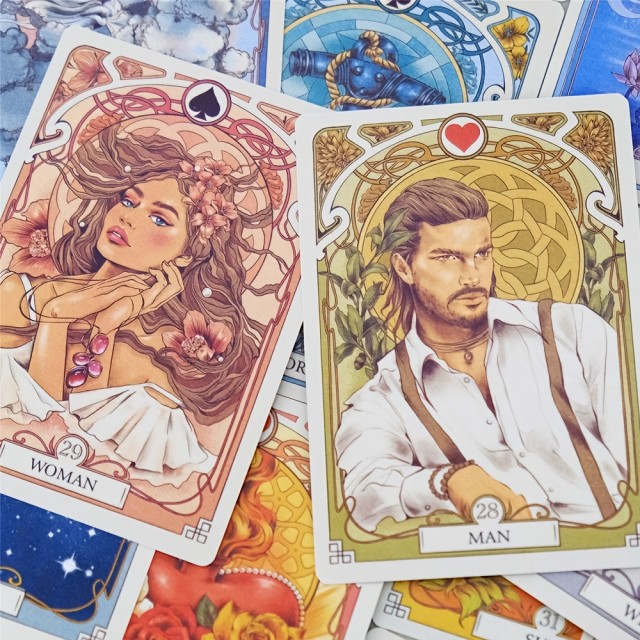 Romantični Lenormand – orakeljske karte v stilu Art Nouveau
