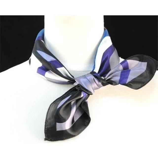 Elegantna kvadratna ruta z geo potiskom sivo-modre barve