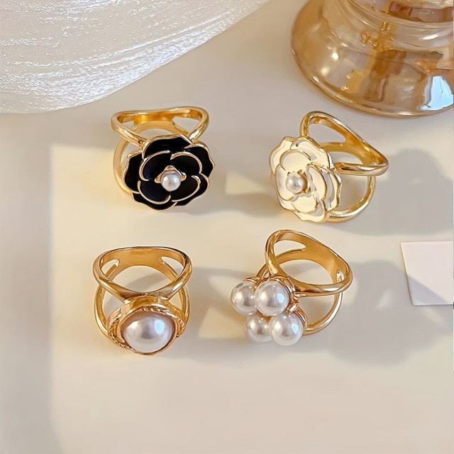 Elegantni 4-delni zlati komplet sponk za rute