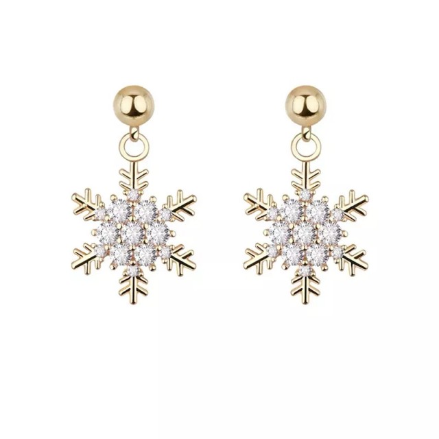 Uhani snežinka, zlate barve