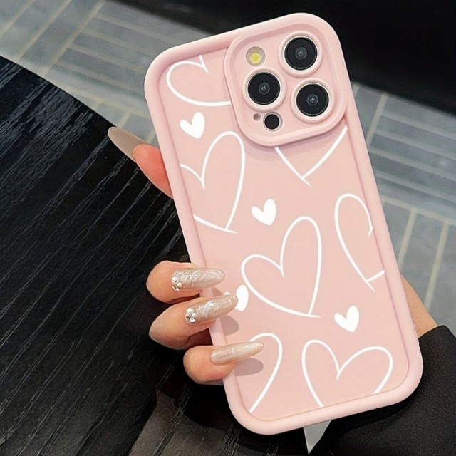 Roza ovitek za telefon srčkast motiv Samsung Galaxy S24