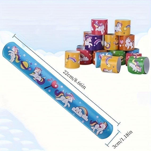 Komplet 12 različnih zapestnic z motivom samoroga