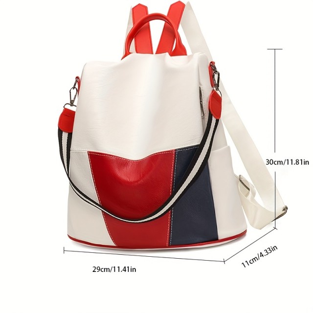 Trobarvni ženski nahrbtnik z nastavljivimi naramnicami