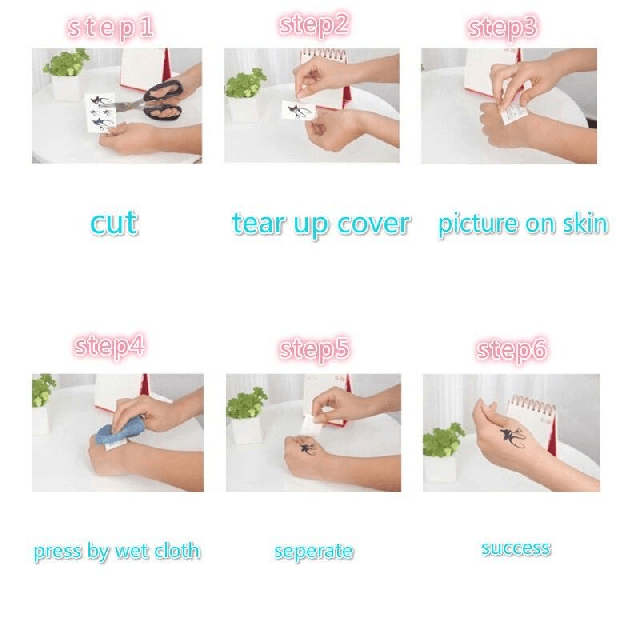 Tatu nalepka črne barve, večje rože