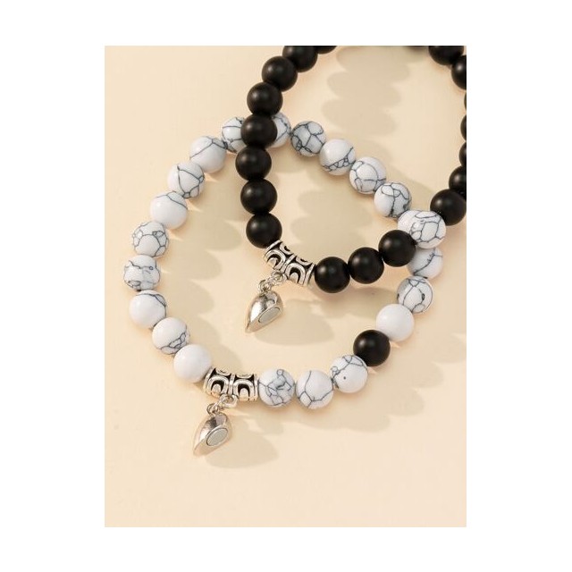 Komplet 2 zapestnic s kamni in magnetkom