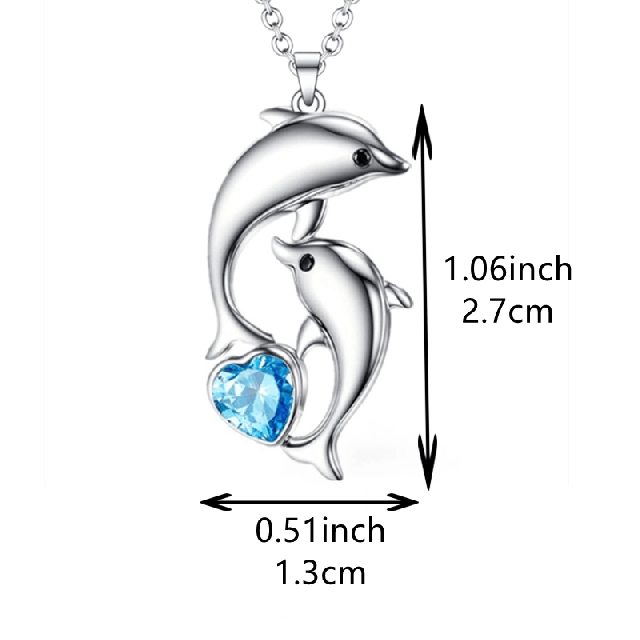 Elegantna ogrlica z obeskom dveh delfinov