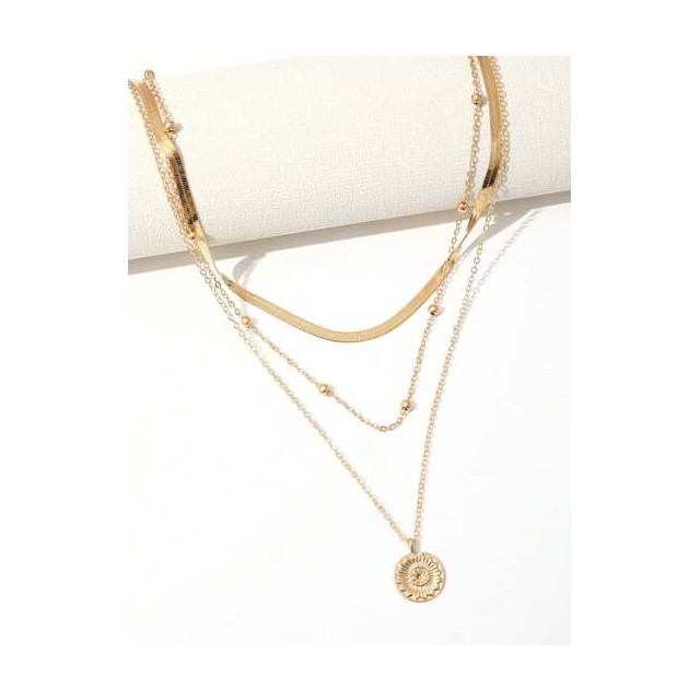 Verižica večdelna srebrna, sonček 2 barvi