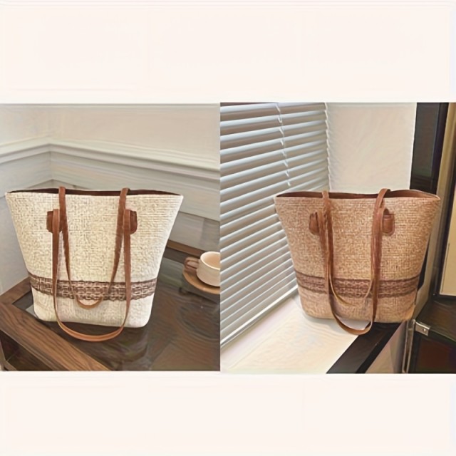 Prelepa pletena torbica z ročaji 2 barvi 7191