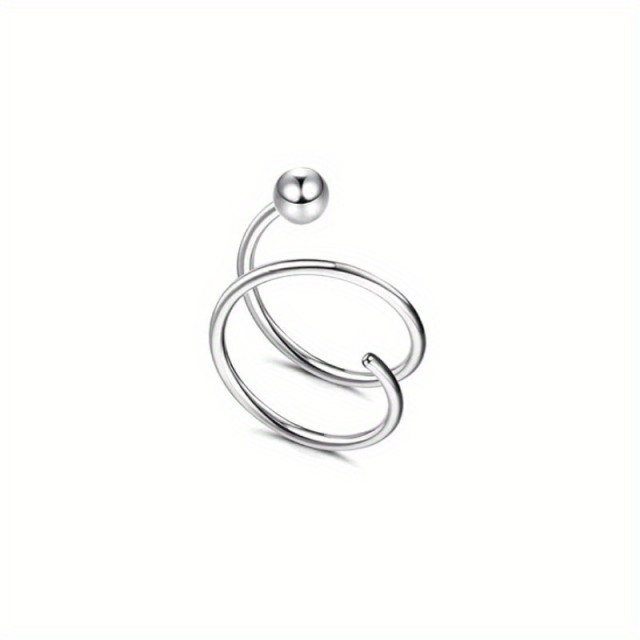 Dvojni nosni obroč iz nerjavečega jekla za eno luknjico v nosu Z BUNKICO