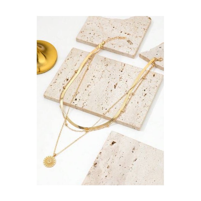 Verižica večdelna srebrna, sonček 2 barvi