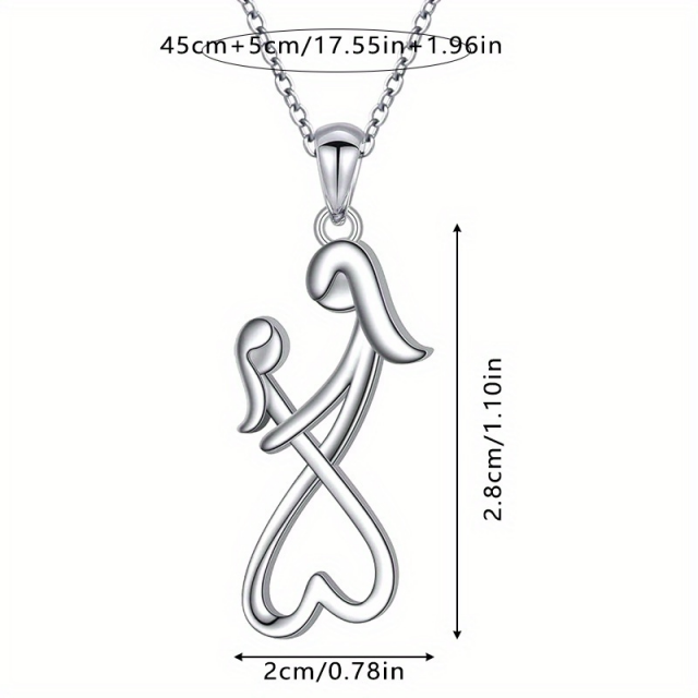 Čudovita ogrlica z obeskom mame in hčere