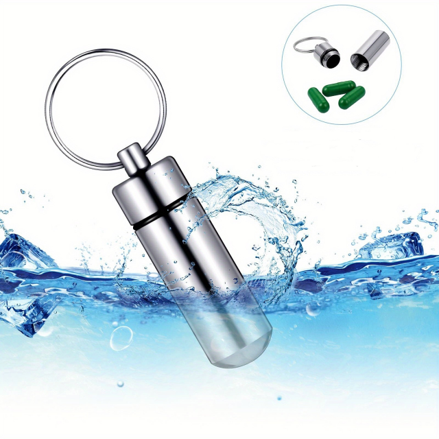 Vodotesen kovinski obesek za zdravila - Kapsula za tablete