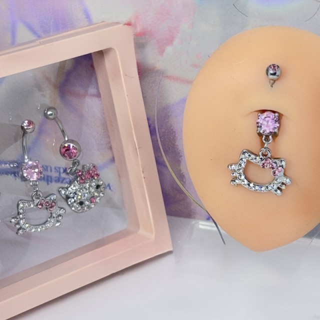 Prisrčen piercing za popek Hello Kitty 