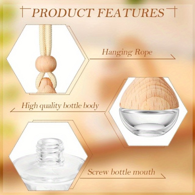 Okrogla steklenička za dišave z lesenim pokrovom 6ml