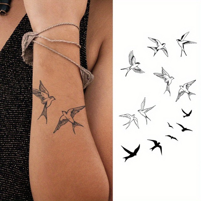 Vodoodporna tatu nalepka z lastovkami