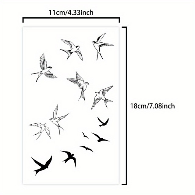 Vodoodporna tatu nalepka z lastovkami