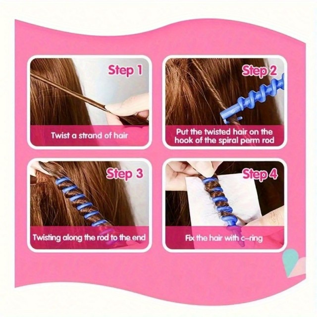 Set 20 spiralastih kodralnikov za lase 
