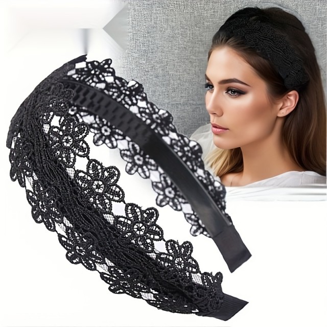 Eleganten čipkast cvetlični obroč za glavo 2 barvi 