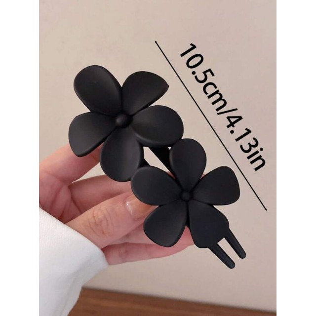 Večja plastična sponka za lase z rožo 4 barve