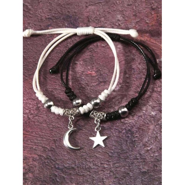 Komplet 2 zapestnic z luno in zvezdico