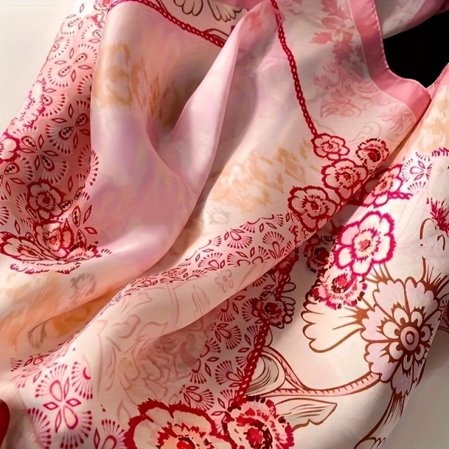 Elegantna kvadratna ruta v boemskem slogu s cvetličnim vzorcem