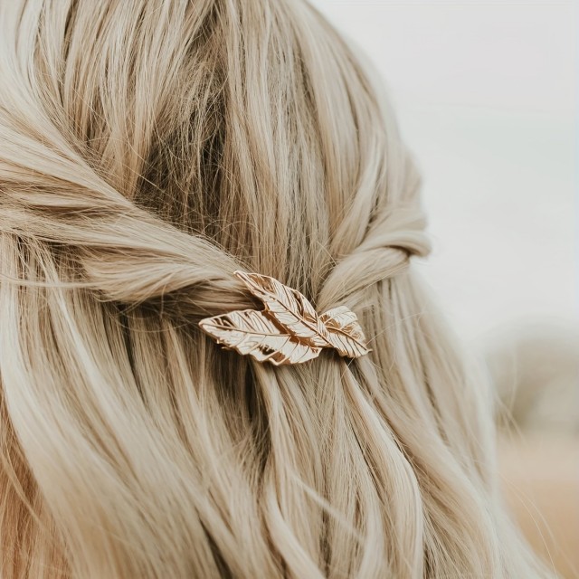 Elegantna sponka za lase z motivom listka