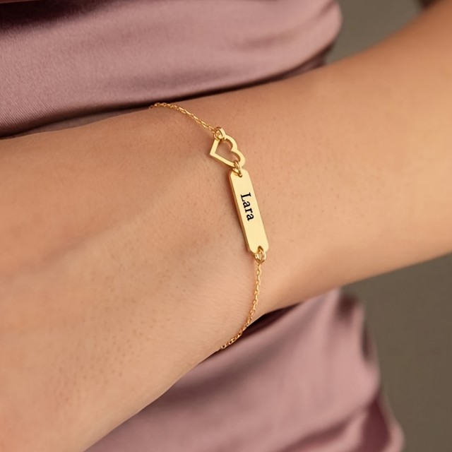 Personalizirana zapestnica po meri, srce in gravura po vaši želji