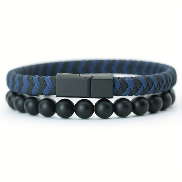 Dvodelni komplet moških zapestnic več barv na voljo 