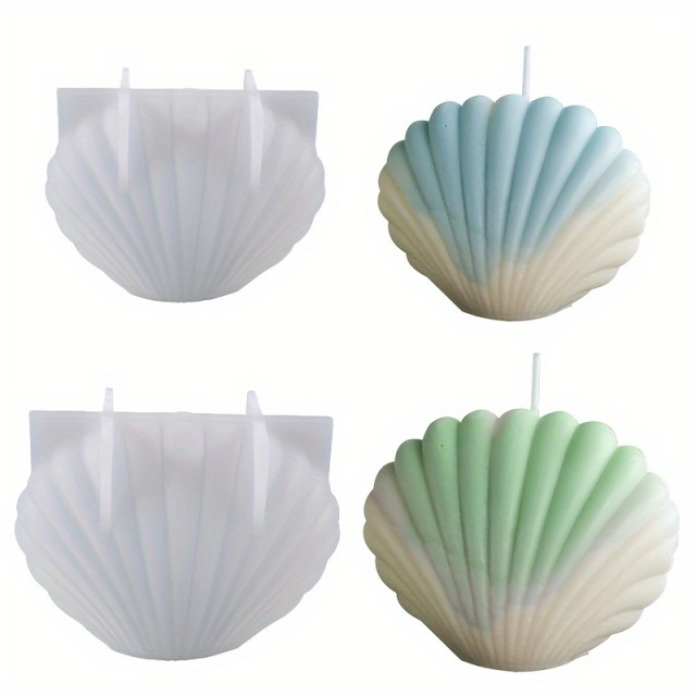 3D kalup iz silikona za izdelavo sveč v obliki školjke
