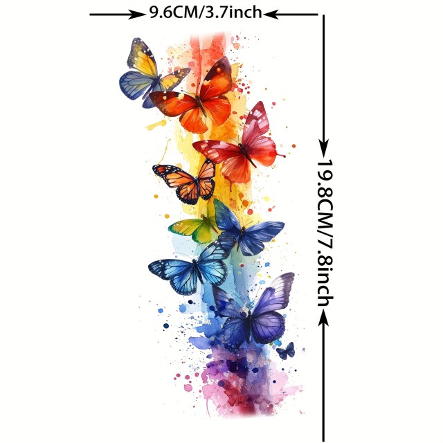 Vodoodporna tatto nalepka z barvitimi metulji