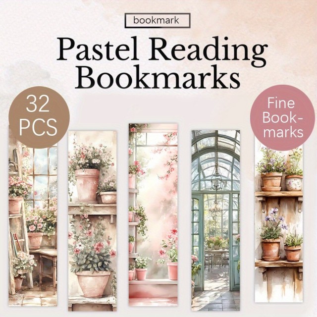 Komplet 32 vintage knjižnih kazal z rožami