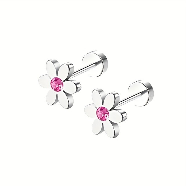 Minimalistični uhani v obliki rožice 2 barvi