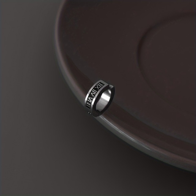 Moški okrogli uhani z rimskimi številkami