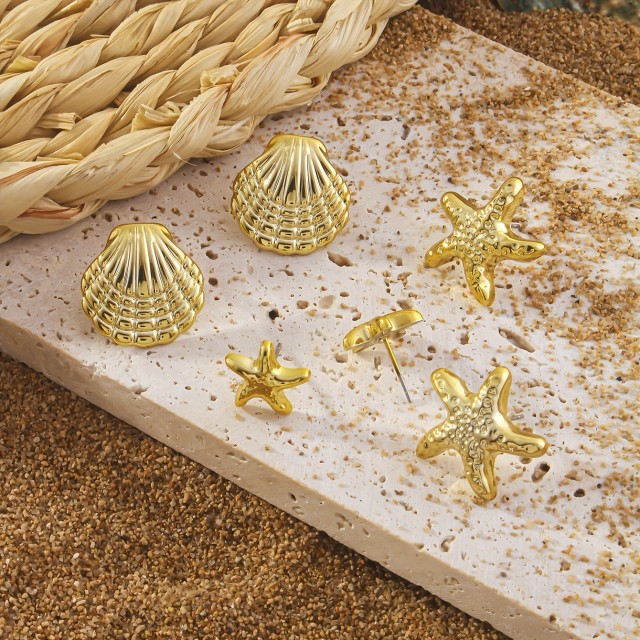 Komplet 3 parov poletnih vtičnih uhančkov, 2 barvi 