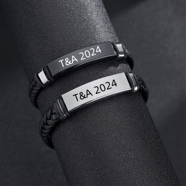 Personalizirana moška zapestnica z gravuro po vaših željah