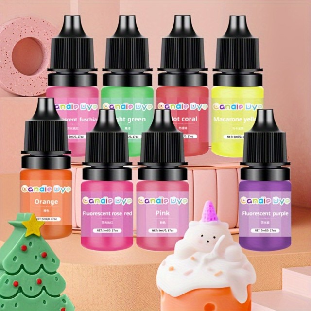 Komplet 15 stekleničk s tekočimi barvami za sveče 5ml