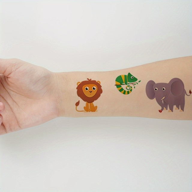 Komplet 10 vodoodpornih nalepk z risanimi živalmi 