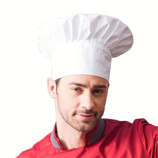 Klasična bombažna kuharska kapa, profesionalna kuhinjska kapa