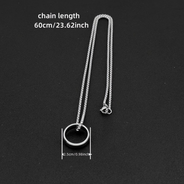 Moška verižica z obeskom prstana iz nerjavečega jekla