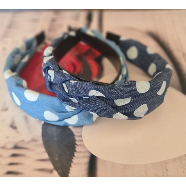 Komplet dveh obročev za lase s pikicami 