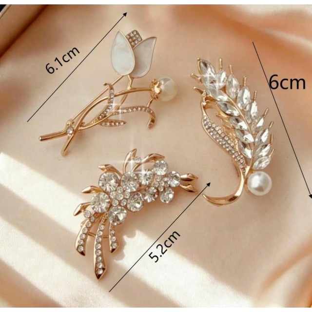 Komplet 3 elegantnih brošk 