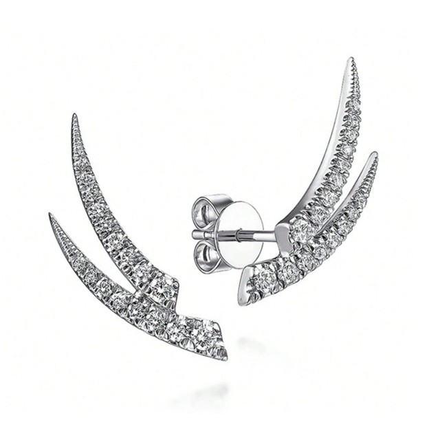 Elegantni uhani v obliki kril s kristalčki