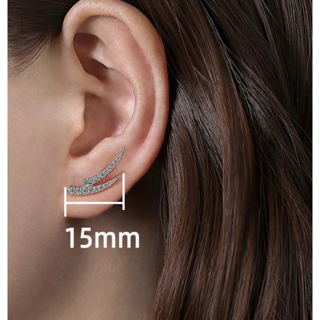 Elegantni uhani v obliki kril s kristalčki