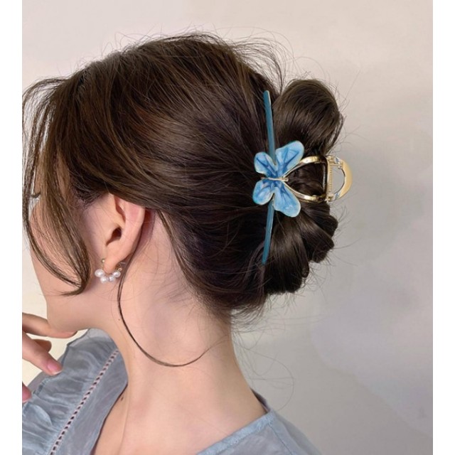 Sponka za lase z modrim metuljem